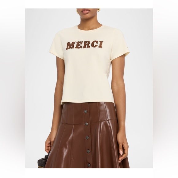 Cinq a Sept Cream T-Shirt - Picture 3 of 5